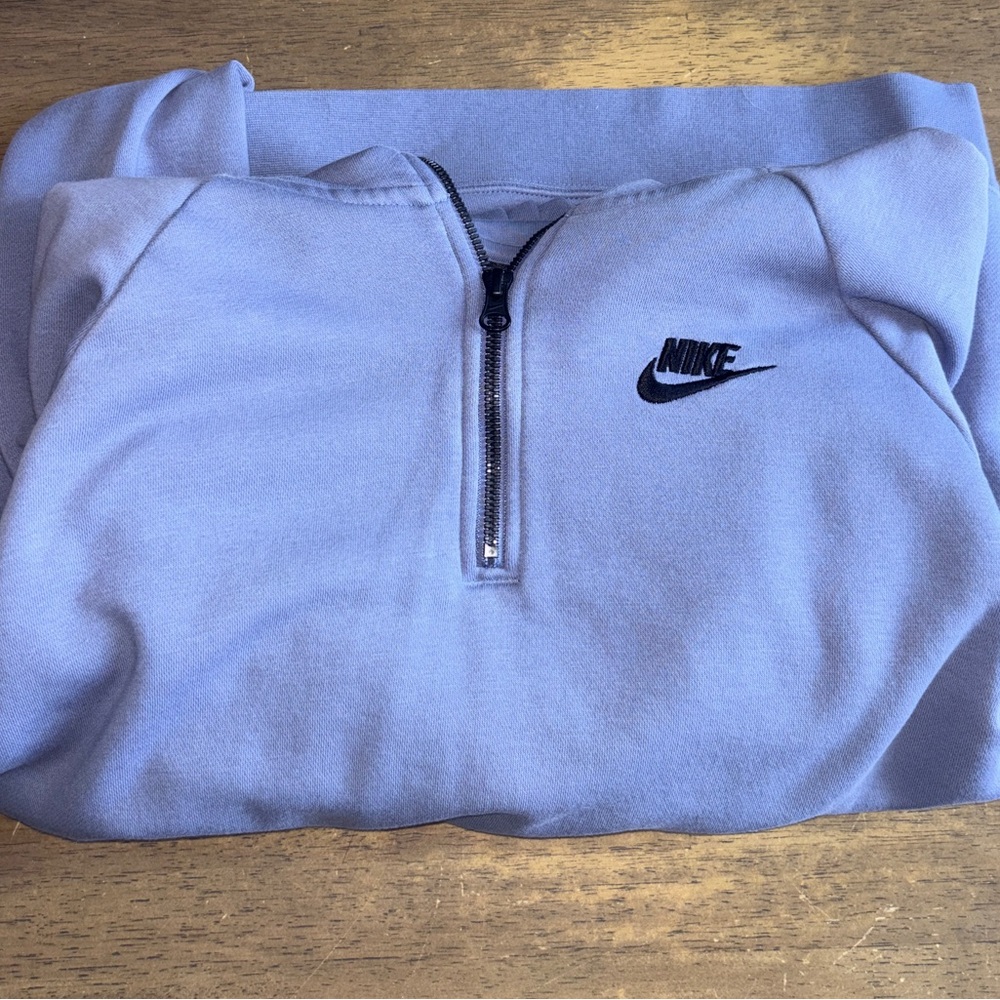 Nike Women’s Half-Zip Sweatshirt in Light Purple with Black Logo
